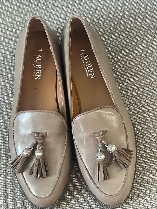 Lauren Ralph Lauren Shoes - LAUREN Ralph Lauren Taupe Leather Tassel Loafers